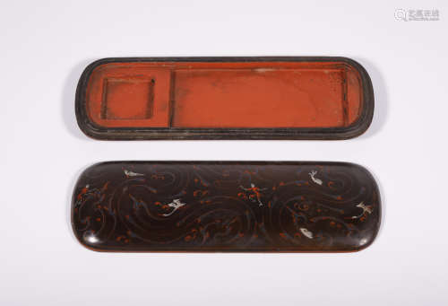 汉代 彩绘漆器墨盒