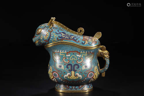 A QIANLONG MARK CLOISONNE CUP