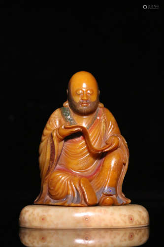 17-19TH CENTURY, A BUDDHA DESIGN SHOU SHAN STONE ORNAMENT, QING DYNASTY