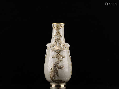 A DING KILN GOLDEN VASE