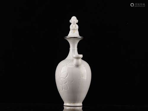 A DING KILN SILVER FILLED LAMP BOTTLE