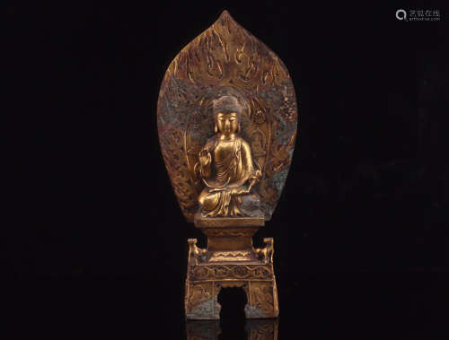 4-6TH CENTURY, A GILT BRONZE BUDDHA STATUE, NORTHERN WEI DYNASTY
