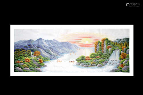 A PAINTING OF MOUNTAIN AND RIVER