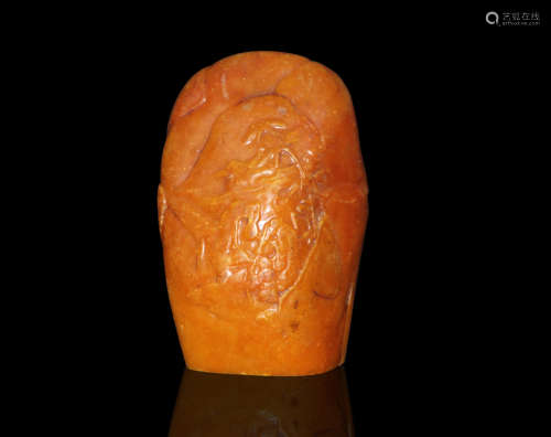 A SHOUSHAN STONE SEAL WITH CARVING