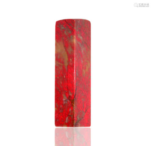 A RECTANGULAR BLOODSTONE GEM