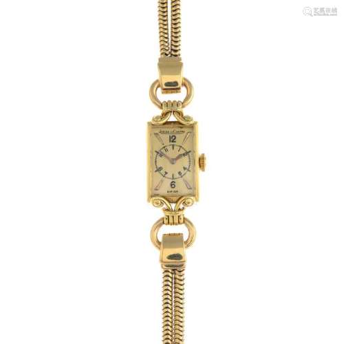 JAEGER-LECOULTRE - a lady's 1940s 18ct gold wristwatch.