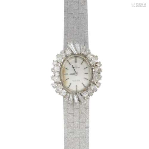 OMEGA - a diamond cocktail watch. The textured oval