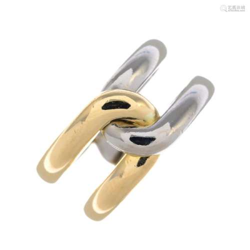 CARTIER - an 18ct gold ring. Designed as two,