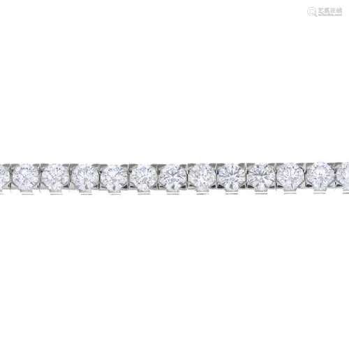 A diamond line bracelet. Designed as a brilliant-cut