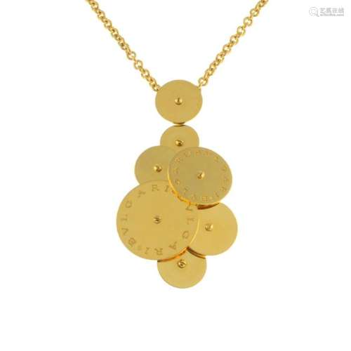 BULGARI - an 18ct gold 'Cicladi' necklace. Designed as