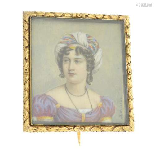 An early 19th century 15ct gold portrait miniature
