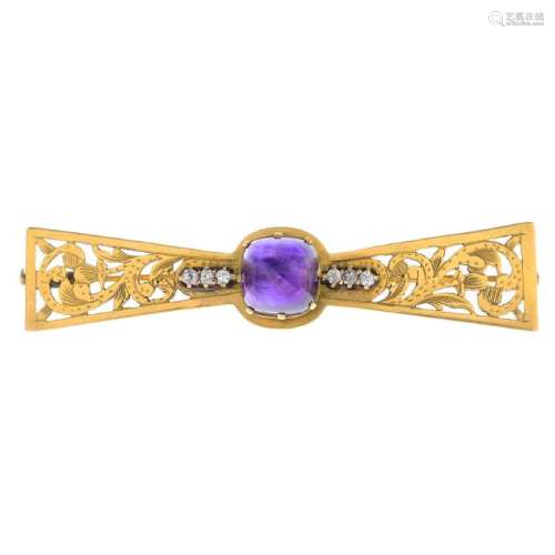 A late 19th century Russian gold, amethyst and diamond