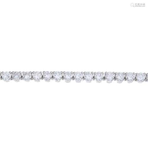 A diamond bracelet. Designed as a brilliant-cut diamond