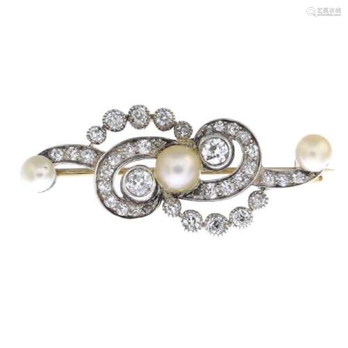 An early 20th century silver and gold, pearl and