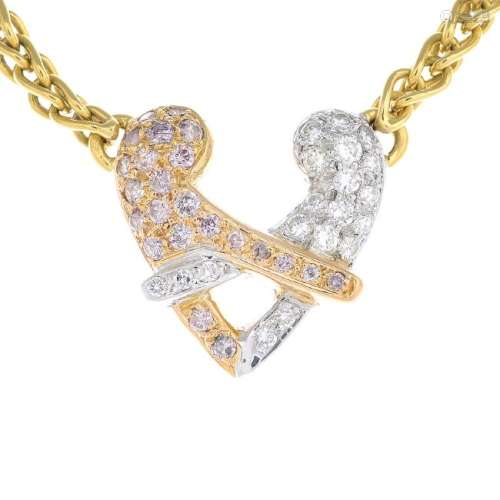 BOODLES - an 18ct gold diamond and coloured diamond