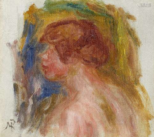 Renoir, Pierre-Auguste1841 Limoges - 1919 Cagnes/NizzaBüste einer jungen Frau. Ölstudie. Öl auf