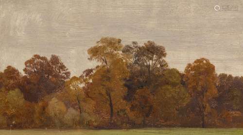 Achenbach, Andreas1815 Kassel - 1910 Düsseldorf - zugeschriebenHerbstwald. Ölstudie. Öl auf