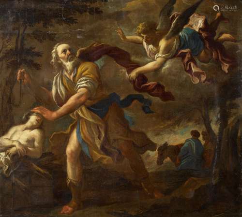 Giordano, Luca('Il Presto')Neapel 1634 - 1705 - UmkreisOpferung Isaaks. Öl auf Leinwand.