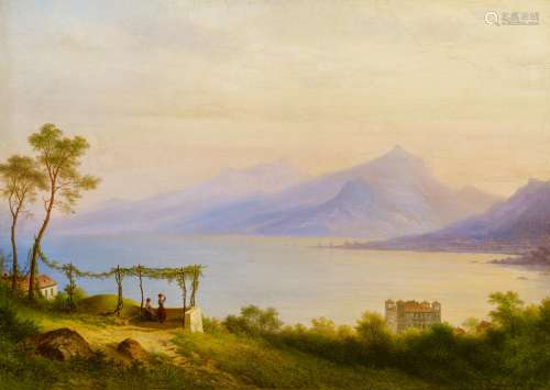 Morgenstern, CarlFrankfurt/Main 1811 - 1893Nachmittag am Comer See mit Blick auf Bellagio vom