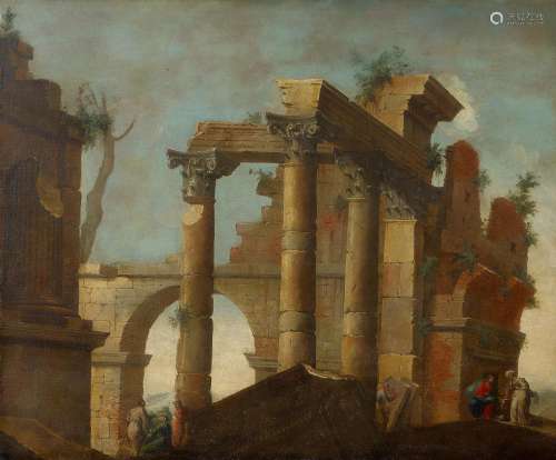 Roberti, Domenico1642 - 1707 - und WerkstattIdeale Ruinenlandschaft mit den Säulen einer alten