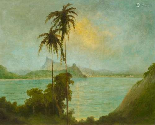 Coculilo, FranciscoRio de Janeiro 1895 - 1969Abenddämmerung über der Bucht von Rio. Öl auf Leinwand.