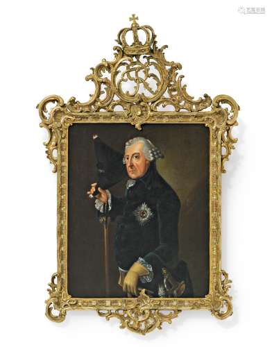 Franke, Heinrich1738 Havelberg - 1792 BerlinFriedrich der Große. Öl auf Leinwand. 86 x 70cm.
