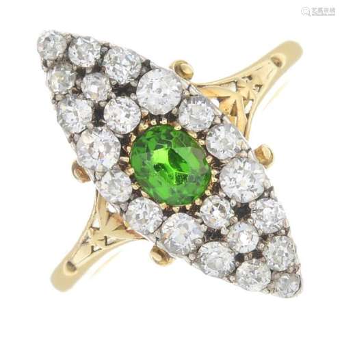 An early 20th century 18ct gold demantoid garnet and