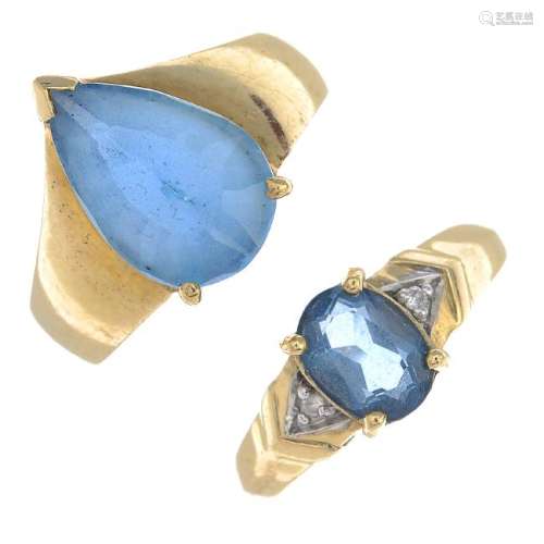 (64402) Seven 9ct gold gem-set rings. To include seven