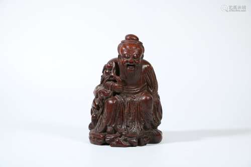 A Chinese Carved Bamboo Root Buddha