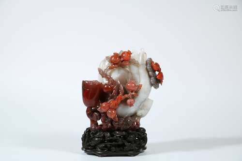 A Chinese Carved Agate Vase