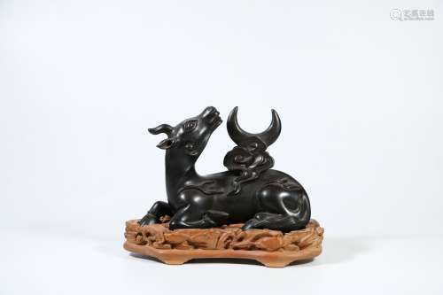 A Chinese Carved Zitan Decoration