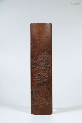 A Chinese Carved Bamboo Armrest