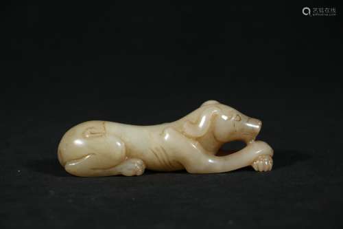 A Chinese Carved Jade Dog