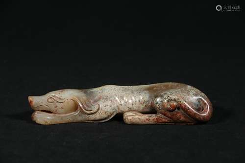 A Chinese Carved Jade Dog