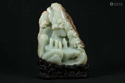 A Chinese Carved Jade Figure Decoration