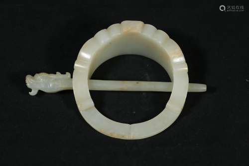 A Chinese Carved Jade Hair Pin
