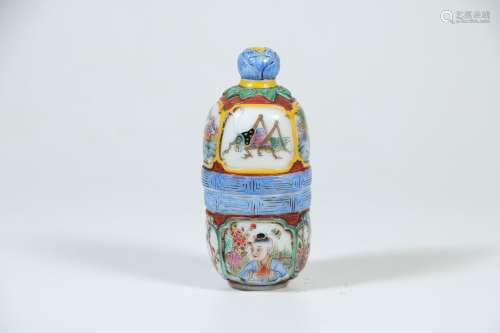 A Chinese Peking Glass Enamel Snuff Bottle