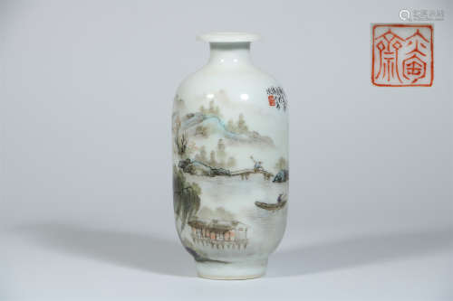 A Chinese Famille-Rose Porcelain Vase