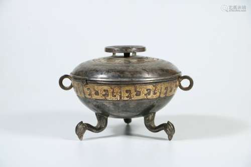 A Chinese Silver Bowl with Cover