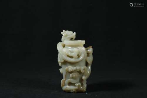 A Chinese Carved Jade Vase