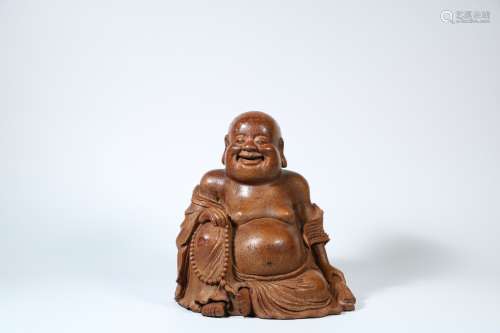 A Chinese Carved Bamboo Root Buddha