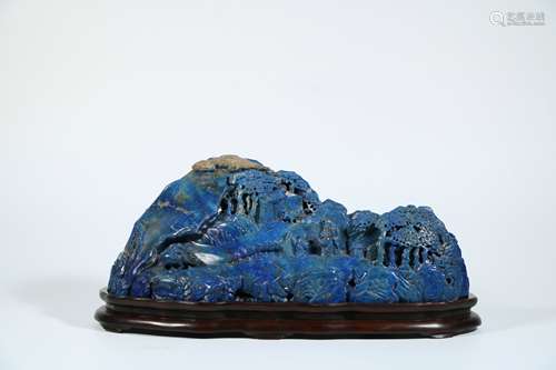 A Chinese Carved Lapis Lazuli Decoration