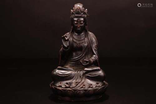 AN AGALLOCH FIGURE OF GUANYIN.ANTIQUE