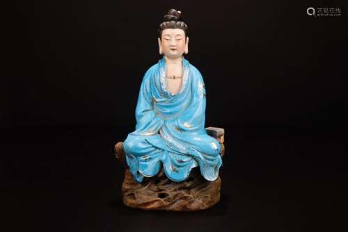 A PORCELAIN FIGURE OF GUANYIN.ANTIQUE