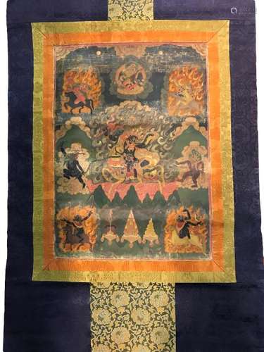 A THANGKA REPRESENTANT SHRI DEVI .QING DYNASTY