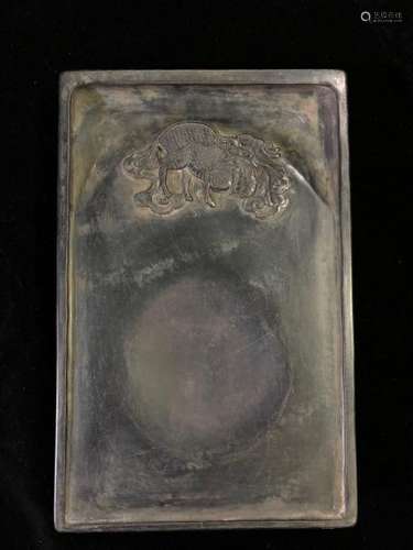 A CARVED DUAN INKSTONE.ANTIQUE