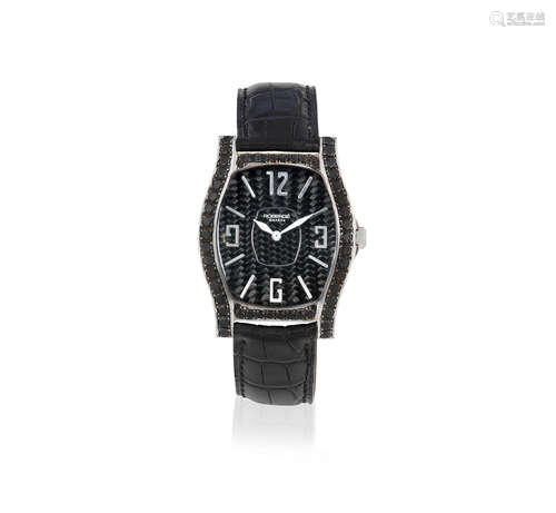 Shadow, Circa 2010  Roberge. An 18K white gold and black diamond quartz wristwatch