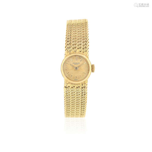 Ref: 3266/14, London Import mark for 1964  Patek Philippe. A lady's 18K gold manual wind bracelet watch