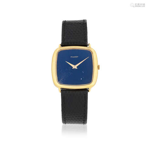 Ref: 97722, Circa 1980  Piaget. An 18K gold manual wind cushion form wristwatch