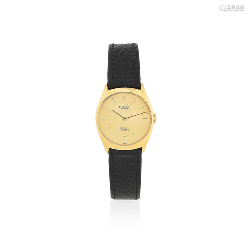 Cellini, Ref: 4129/8, Sold 18th October 1991  Rolex. A lady's 18K gold manual wind tonneau form wristwatch